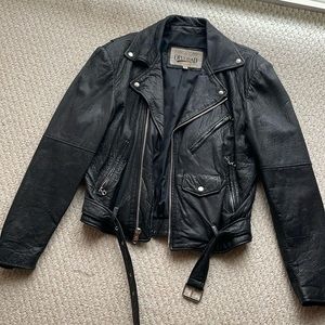 Black leather motorcycle jackets